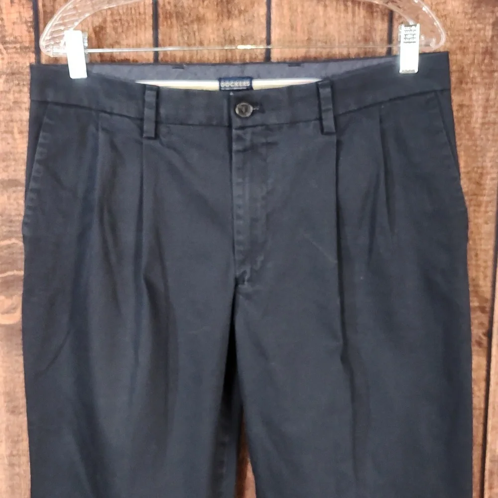34x31 Vtg Flex Comfort Double Pleat Classic Fit Mens Blue Chino